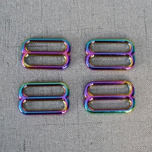 20 Pcs/Lot 25mm Colourful Metal Slider Buckle use for Bag Strap Clasp Handbag Web Belt Adjust Round DIY Leather Accessory