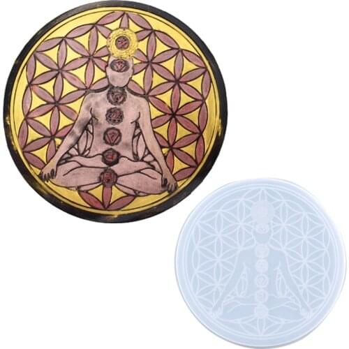 Seven Chakras Board Mold Seven Chakras Resin Molds DIY Silicone Yoga Tray Molds Decoration