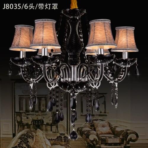 Flush mount modern black crystal chandelier lampshades lustres de cristal sala chandeliers suppliers lampadari moderni lamp