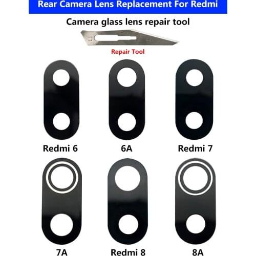 50Pcs Back Rear Camera Glass Lens with Glue For Xiaomi Redmi 9C Note 9 9S 8 8T 10 9A Mi 10T Pro Camera Glass Lens Replacement