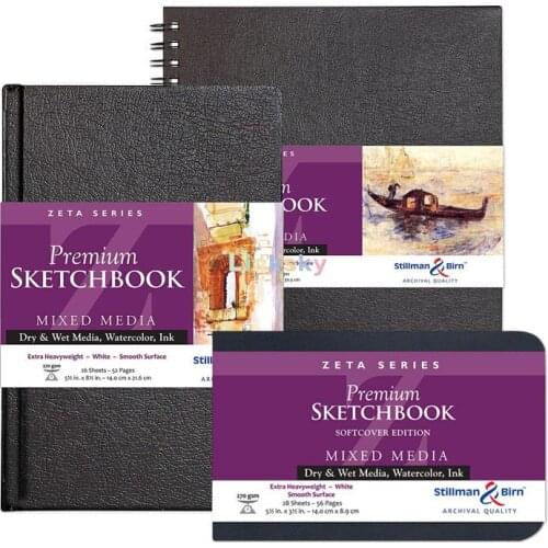 Stillman & Birn Zeta Series Wirebound,Hardbound Sketchbook,270 gsm (Extra Heavyweight), White Paper, Smooth Surface,Art supplies