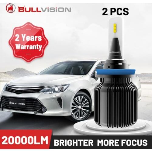 Bullvision H7 LED Headlamps 20000LM H4 H1 H13 9004 H3 9007 HB5 880 881 H27 H11 H8 H9 9005 9006 HB3 HB4 Fanless No Noise 12V 24V