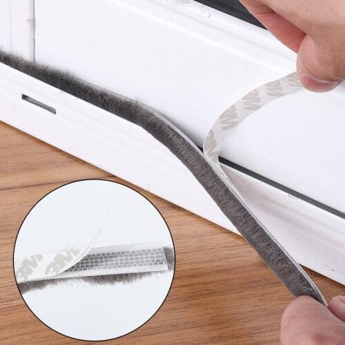 2 meter 9*15mm Self-adhesive Door Sealing Wind-proof Brush Strip For Home Door Window Sound Insulation Strip Gasket
