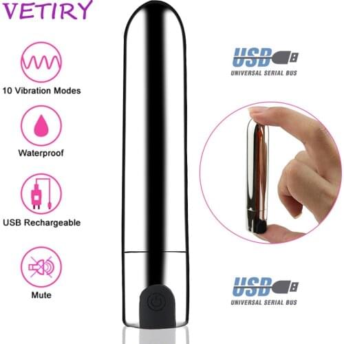 VETIRY Powerful 10 Speed Bullet Vibrator Sex Toys for Woman Strong Vibration G-spot Massager Mini Vibrators for Women USB Charge