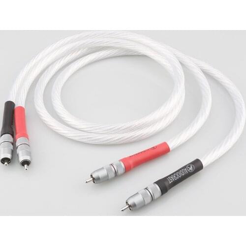 High Quality Odin Silver Plated Phono RCA Interconnect Audio Cable With Viborg VR107R Pure Red Copper RCA Plug HIFI Audiophile