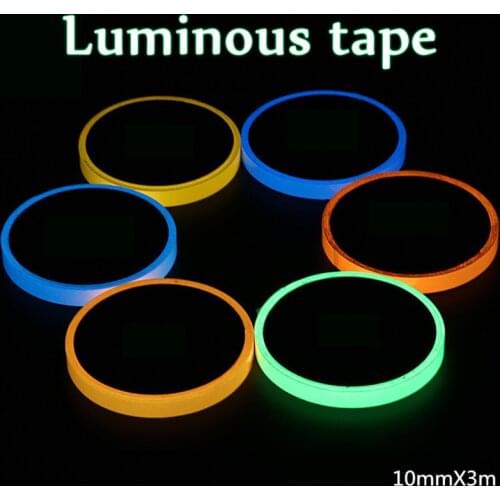 Colorful Fluorescent Tape Glow In The Dark Self-adhesive Sticker Tape Safety Home Decoration Dark Striking Warning Adhesive Tape