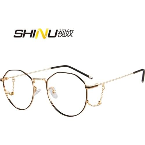 SHINU Womens glasses progressive reading glasses blut light glasses prescription myopia hyperopia round Decorative glasses 6839
