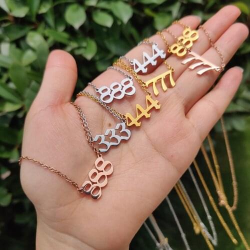 Goth Angel Number Necklace For Women 444 Choker Necklace 111 222 555 666 Collar Chain Devil Necklaces Vintage Jewelry Bijoux