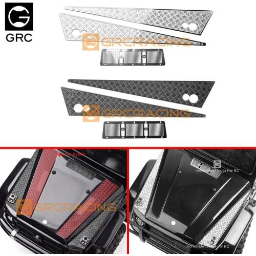 1 PairRC Car GRC Metal Engine Cover Anti-slip Board hood skid plate trim panel for 1/10 TRAXXAS TRX4 G500 TRX6 G63 Crawler Car