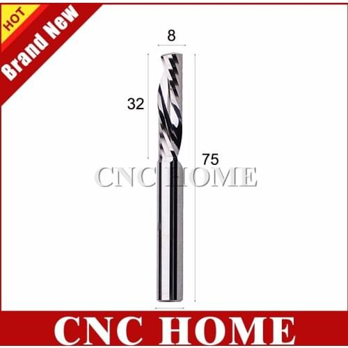1pc 8mm Shank Import K66 Carbide Single Flute Down Milling Cutter, Left Spiral CNC Bits for Wood, Acrylic, MDF 8MM*32MM End Mill