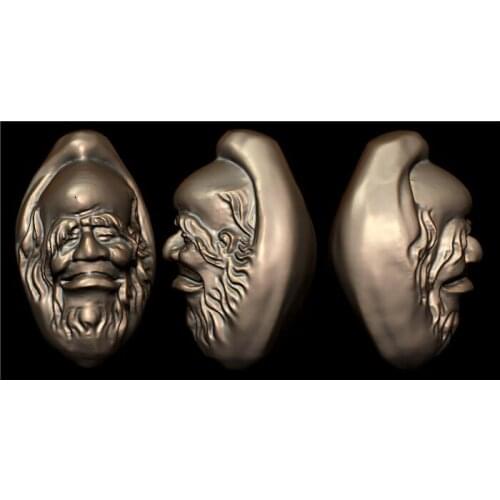 3D model relief for cnc in STL format olive-stone carvin old mans head