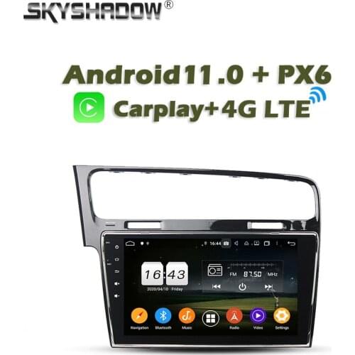 Wireless Carplay PX6 Car DVD Player Android 10 4GB + 64GB AHD GPS RDS Auto Radio Wifi Bluetooth 5.0 For VW Golf 7 2013 2014 2015