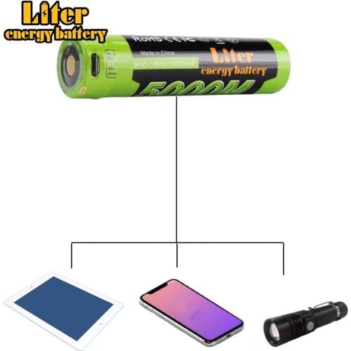 Free shipping flashlight 18650 USB 3.7V 3500MAH Power Bank USB Port Light External Battery cellphone power bank