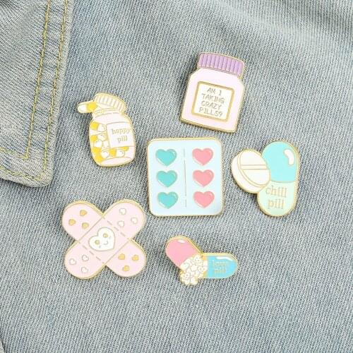 Fashion Japanese Creative Capsules Pills Enamel Brooch Pin Shirt Set Cardigan Clothes Jewelry Brooch Pin Gift Accessories