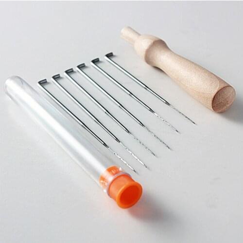 Wooden handle &Fine\Medium\Thick Needles DIY Felting Tools Felt Craft Kit Wool Felting Weaving Handmade Needlework Spinning Tool