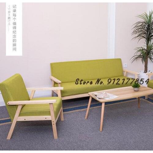 Sofa chair simple small apartment modern simple solid wood clothing store single and double three person rental room bedroom liv