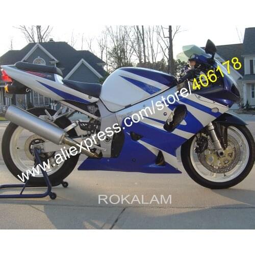 For Suzuki K1 01 02 03 GSXR 600 750 GSX R600 R750 2001 2002 2003 Blue White Motorcycle Fairing Kit (Injection Molding)