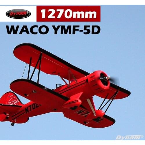 Dynam Waco Red EPO 1270mm Wingspan Biplane Remote Control, Mode 2 RC Plane aircraft