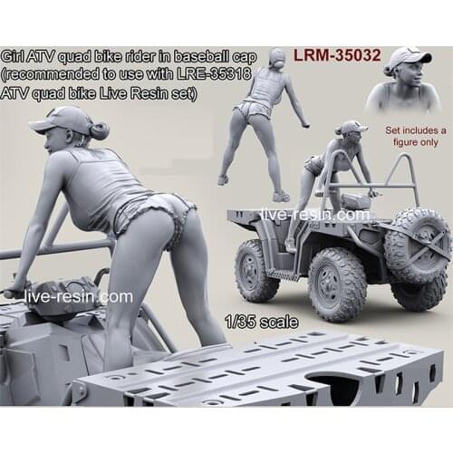 Resin Figure 1/35 Scale Model Kit Female Rider In A Baseball Cap Assembly Models Kit Resin Colorless Self-Assembled Toy No.460
