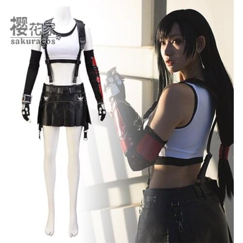 Game Final Fantasy VII FF7 Tifa Cosplay Costume Vest Skirt Cosplay Halloween Christmas Gift Fancy Stage Performance