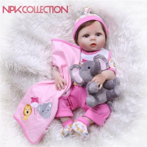 NPKCOLLECTION 22'' silicone reborn baby doll Bonecas Baby Reborn realistic Full body vinyl bebe doll reborn for girl Gifts toys