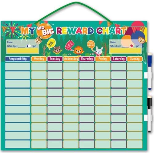 Magnetic Rewards Chart Weekly Planner Behavior Responsibility Chore Wall Hanging Home