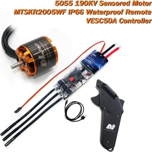 Maytech 1 pcs 5055 70kv brushless motor and 1 pcs SuperEsc VESC50A based on VESC for electric longboard/monopatin electrico