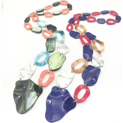 Fashion long Necklaces for Women Statement Acrylic Pendant geometric Pendants Collier Choker Jewelry Chokers Kolye Collares 2020