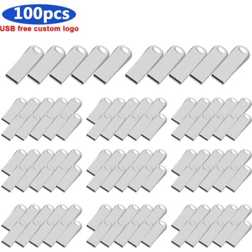 Bulk 100pcs free Personalize logo Metal usb 2.0 128GB 64GB 32GB 16GB memory stick drives high-speed waterproof Pen drive flash