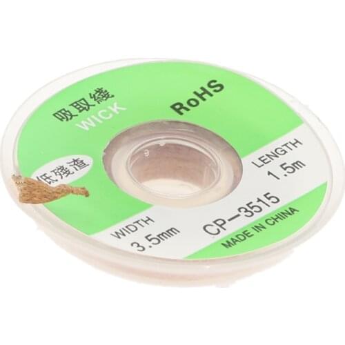 1pc CP-3515 Copper Desoldering Braid BGA Desolder Solder Remover Wick Wire Cable 1.5m Length 3.5mm Width For Absorbing