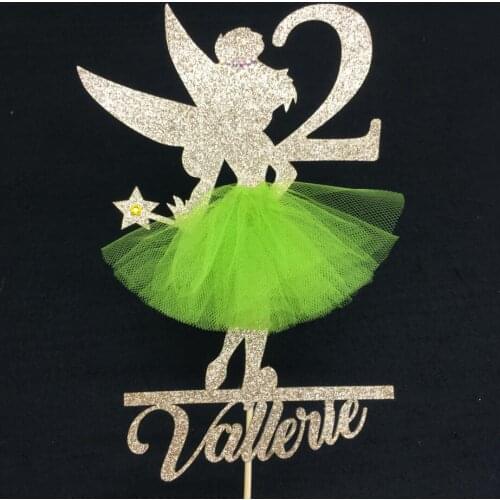 Personalize bell Princess Party Centerpiece pick fairy birthday party cake toppers baby shower toppers