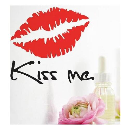 Kiss me red lips wall vinyl sticker custom made home decoration wedding decoration 2017 fashion