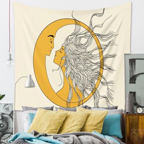 Hand Universe Tapestry Moon Sun Wall Hanging Planet Blanket Dorm Bacoground Wall Fabric Carpet