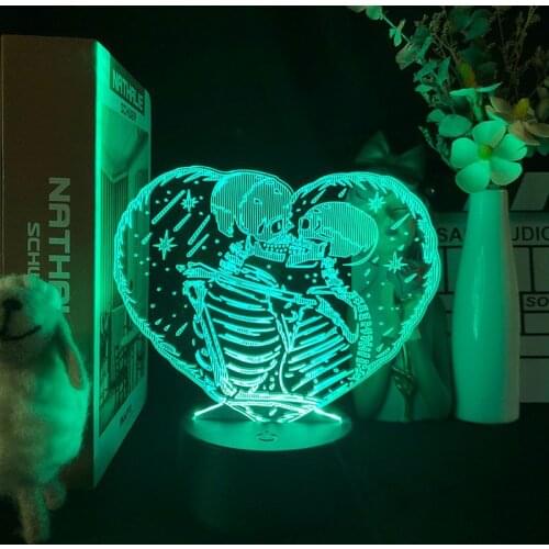 3d Lamp Skull Led Night Lights Bedroom Bedside NightLight Kids Creactive Gift for Birthday Valentines Day Room Decor