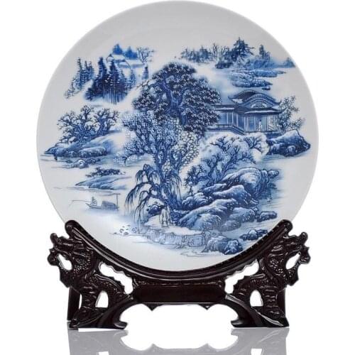 TOP GOOD business present -TOP handicraft Vintage CHINESE landscape porcelain Decor art plate limited edition Decoration