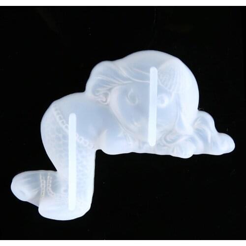 Traparent White Silicone Mold Seashell Mermaid Crystal Epoxy Resin Casting Mould DIY Decor Cake Decorating Tools