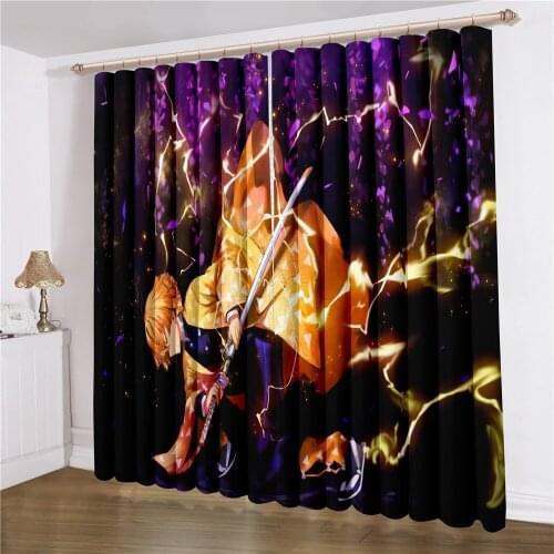 Curtains Demon Blade Bathroom Curtains Home Textile Curtains Colorful Anime Curtain Cartoon Character For Living Room Curtain