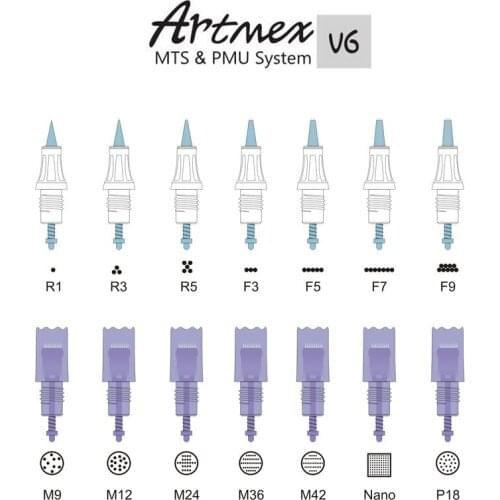 For 10pcs/Lot Artmex MTs Eyebrow Tattoo Needle Replacement Spare Parts Tattoo Needle Cartridges