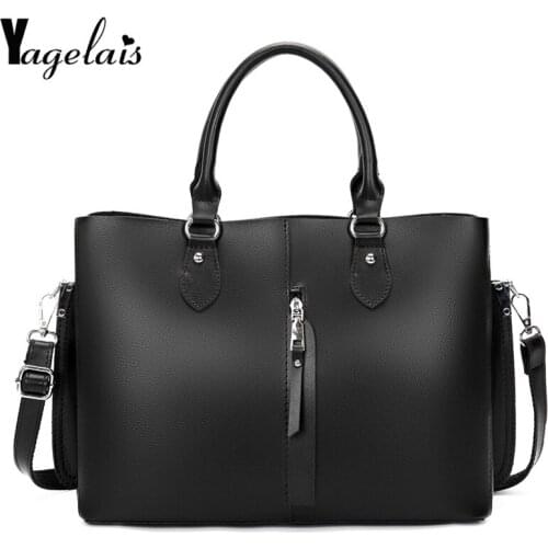 Women Fashion Large Capacity PU Crossbody Bag Female Simple Style Portable Shopping Bag Ladies Vintage Black Bucket HandBag