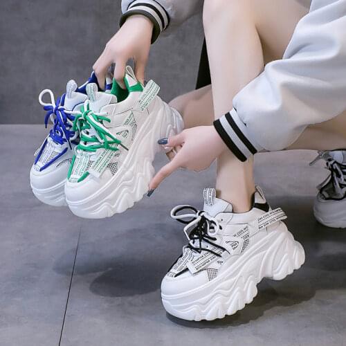 2020 Autumn Women Gril Wedge Slipon Harajuku Shoes High Heels Casual Tenis Feminino Platform Basket Femme