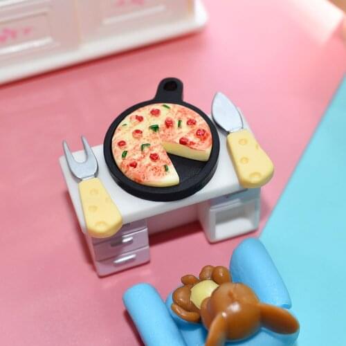 1/12 Pizza And Tray Doll Food Kitchen living Crafts Artificial Mini Landscape 1:6 1:12 Scale Miniature Dollhouse Toy