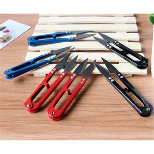 1Pcs Multicolor Trimming Sewing Scissors Nippers U Shape Clippers Yarn Stainless Steel Embroidery craft Scissors Tailor