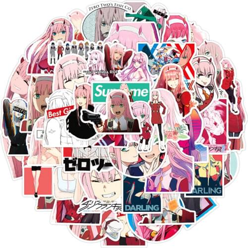 10/30/50pcs/Set Anime DARLING in the FRANXX Cartoon Stickers For Luggage Gift Notebook Computer Refrigerator Skateboard Trunk