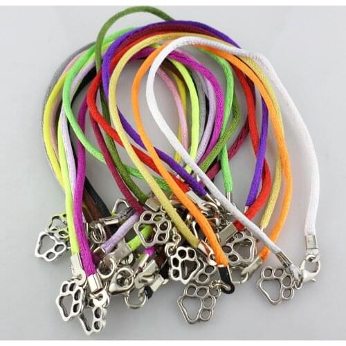 10pcs Cat Dog Paw Print Bracelets Nylon Cord Friendship Bracelets Lucky Charms Bangle Women Jewelry Gifts
