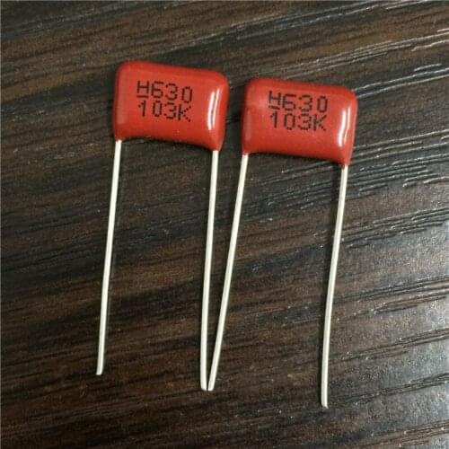 100Pcs CBB 103 630V 103K CBB21 0.01uF 10nF P10 Metallized Polypropylene Film Capacitor