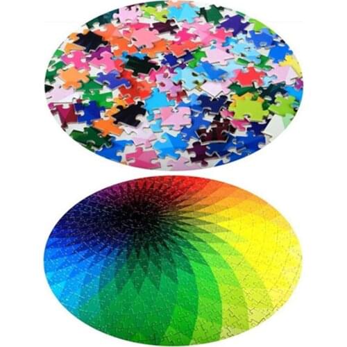1000 Piece Kit Rainbow Palette Puzzle Gradient Color Rainbow Large Round Puzzle Puzzles For Adults Teens