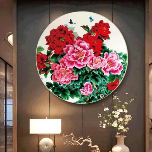 11CT/9CT Embroidery DIY Peony Butterfly Patterns Kits Chinese Cross Stitch Thread Needlework Sets Cross-Stitch Beautiful Flowers