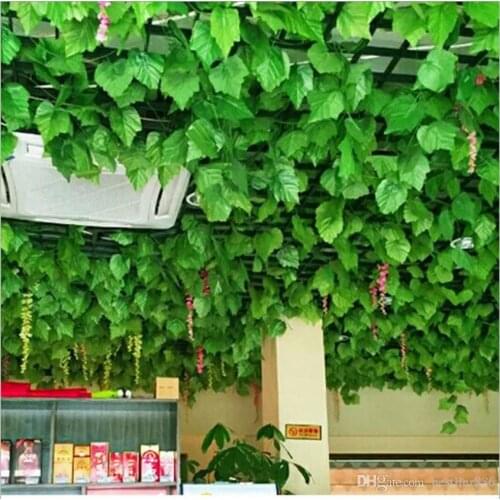 2.1M 12Pcs Wired Ivy Leaves Garland Silk Artificial Vine Greenery For Wedding Home Office Decoratiove Wreaths 2021 New Style