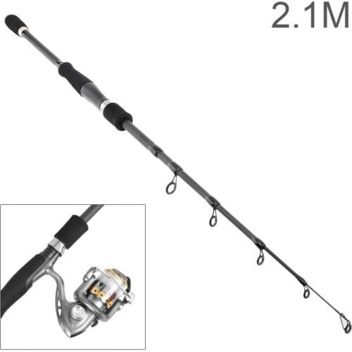 2.1M Carbon Fishing Rod Straight Shank 6 Section Telescopic Ultra Light Travel Fishing Pole Lure Tackle