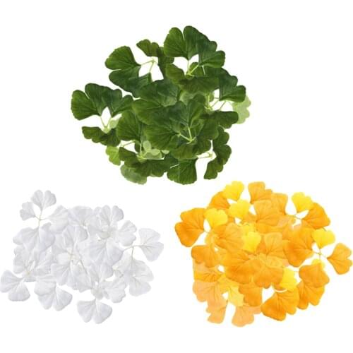 30pcs Pack Artificial Leaves Silk Ginkgo Leaf DIY Craft Decoration